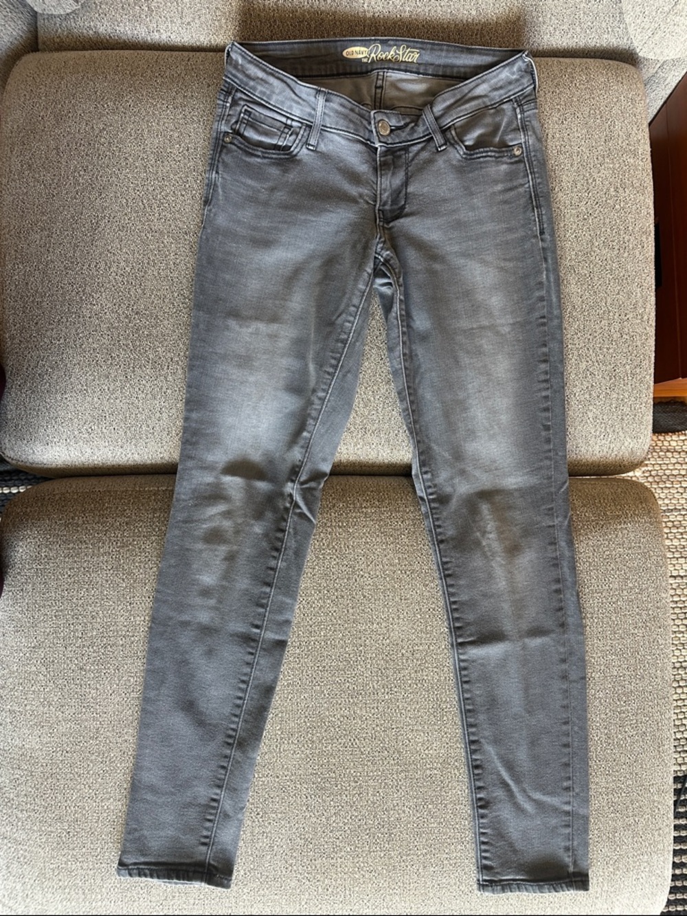 High-Rise Skinny Jeans - Gray Blue